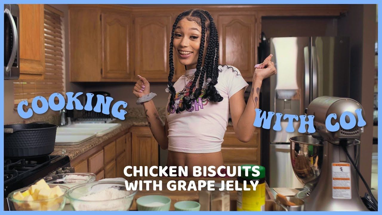 Cooking With Coi Leray –  Chick-fil-A Chicken Biscuits With Grape Jelly
